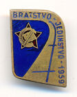 YUGOSLAVIA 1959 Youth Labor Action FRATERNITY & UNITY Highway Construction Badge