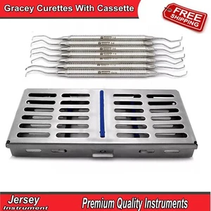 Dental Gracey Küretten 7er Set Subgingivale Wurzelhygiene Scaler mit Kassette - Bild 1 von 5