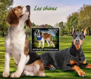 Dogs St. Bernard MNH Stamps 2019 Central African S/S - Picture 1 of 1