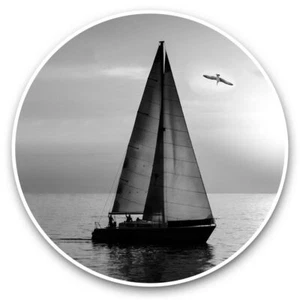 2 x naklejki winylowe 20cm (szer.) - Zachód słońca Łódź Żeglarstwo Ocean Sea #37061 - Zdjęcie 1 z 8
