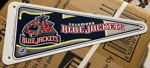 NHL Columbus Blue Jackets Pennant By In Glas Co Made In Canada Rare Vintage Cover