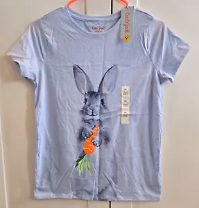 NWT Girls SZ 14/16 Cat & Jack Bunny Rabbit T Shirt-Easter-Short Sleeve-Cute - Picture 1 of 4