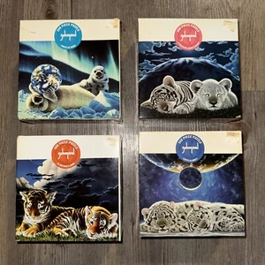 Puzzle Lot Of 4 VINTAGE Rare Schimmel Art Tigers Exotic Fantasy Animals SEALED - Picture 1 of 10