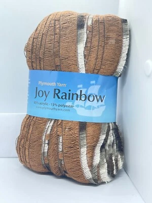 Plymouth Joy Rainbow #17 Marrón Camel Blanco Borde Escalera Cinta Volantes Hilo 100gr Foto 1 de 4