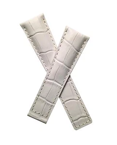 22/18 mm CREAM CROCODILE STYLE LEATHER WATCH STRAP BAND to fit TAG Heuer MONACO - Picture 1 of 3