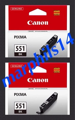 CLI-551 x 2 Canon Genuine Black Ink Cartridges - Original! Canon 551BK x 2 - Image 1 of 4