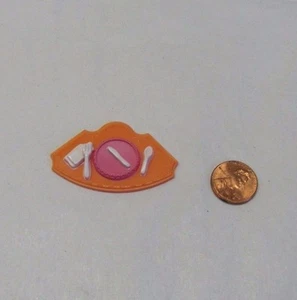 FISHER PRICE Loving Family Dollhouse ORANGE CABANA FOOD TRAY PLACE SETTING Plate - Imagen 1 de 1