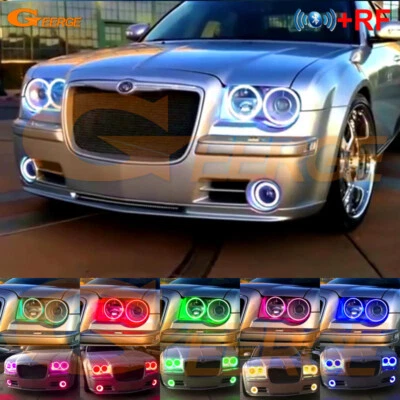 Kit Bluetooth APP olhos de anjo LED multicolorido RGB para Chrysler 300 C 300C - Imagem 1 de 4