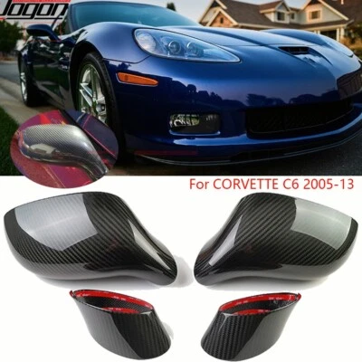 Cubierta de tapa de espejo retrovisor de puerta lateral de carbono para Chevy Corvette C6 ZR1 Z06 427 2005 2006-13 Foto 1 de 4