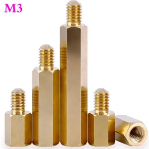 M3 Male-Female Brass Standoff Screws Hex Column Standoff Spacer Threaded Pillar - Picture 1 of 16