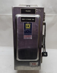 Square D H321DS Stainless Steel Disconnect Switch 30 Amp 3R 240 VAC 3PH 3P - Picture 1 of 12