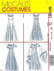 McCall's Misses' Medieval Costume,Dress Pattern M4491 Size 6-12 UNCUT - Picture 1 of 2