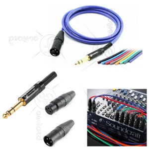Audio AUX 6.35 mm Stereo Jack auf Stecker XLR Gold Mikrofon Kabel symmetrisch - Afbeelding 1 van 7
