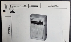 CORONADO MODEL RA44-9914A PORTABLE TRANSISTOR RADIO PHOTOFACT - Bild 1 von 1