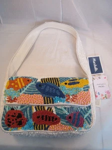 TikTok Viral Beaded Tropical Fish Ocean Shoulder Bag Handmade In India NWT - Picture 1 of 3