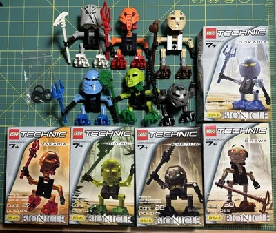 COMPLETE LEGO Bionicle Turaga Set of 6 PLUS 5 Boxes 2001 Six Mata Nui - Image 1 of 3