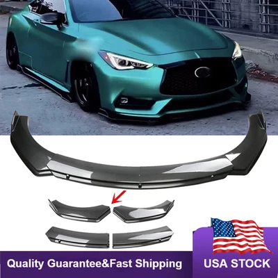 For Infiniti Q60 Q70 Front Bumper Lip Spoiler Splitter Kit Carbon Fiber Style - Imagem 1 de 4