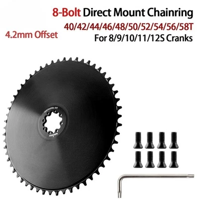 4.2mm Offest 8-Bolt Closed Chainring 40-58T Narrow Wide Direct Mount Sprockets - Image 1 of 4