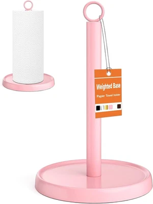 Pink Paper Towel Holder Countertop, Pink Kitchen Accessories Decor, Stainless St - Image 1 of 4