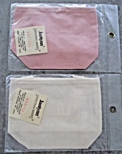 Janlynn Mini Tote Bags x2 Cream & Pink in 14 Count Aida Fabric Cross Stitch NEW - Picture 1 of 4