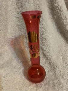 Vintage Cranberry Red 40th Anniversary Bud Vase West Virginia Glass 8” Tall 22kt - Bild 1 von 5