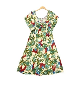 Vintage Hilo Hattie Dress 3XL Hawaiian Floral Midi Ruffled Muumuu Resort 80s - Picture 1 of 7