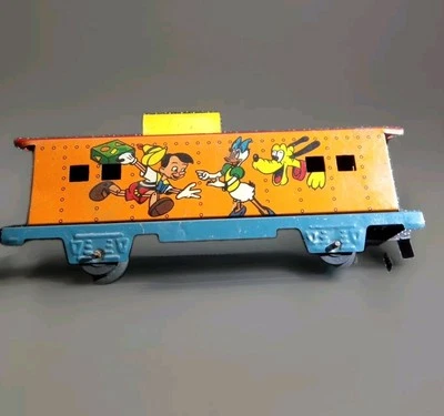 Mickey Mouse Marx Meteor Locomotora Tren Coche Walt Disney 1952 Cuerda De Colección Raro  Foto 1 de 4