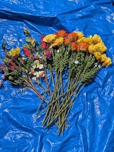 Hobby Lobby Artificial Flower Lot - Red Yellow Orange Purple - Most New w Tags - Picture 1 of 8
