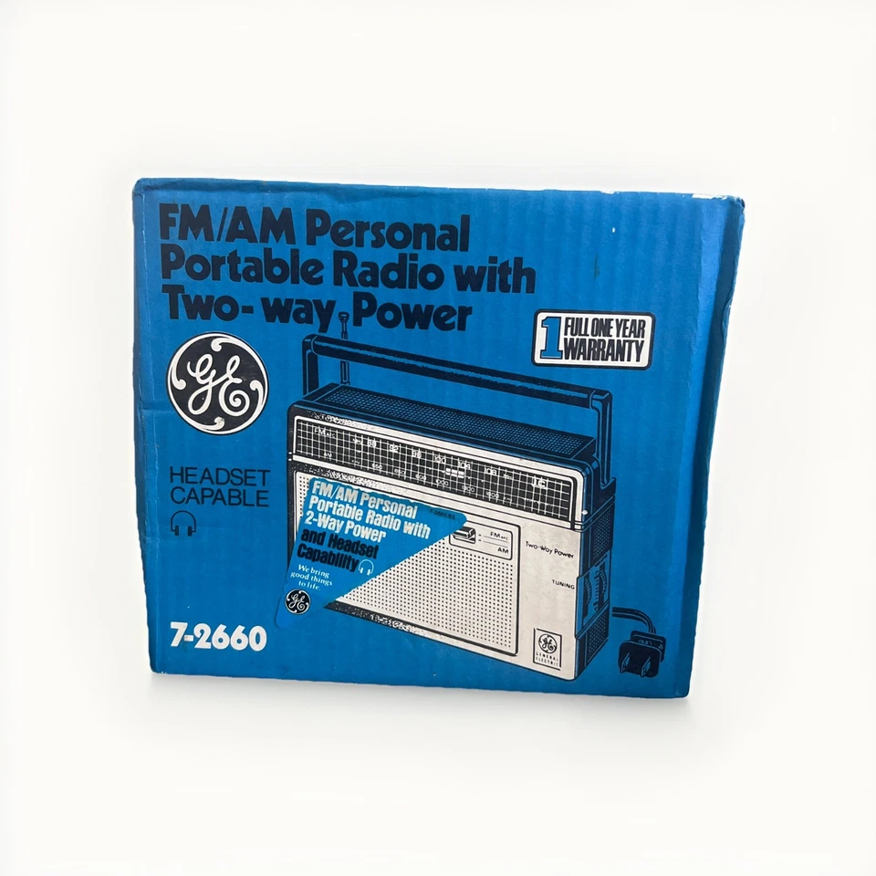 GE Fm/am Personal Portable Radio 7-2660 General Electric Vintage
