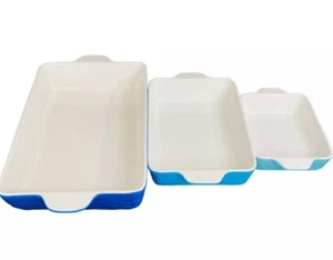 NIB CERAMIC BAKING DISH Nonstick Ceramic Bakeware 3 Pcs AISBUGUR - Picture 1 of 11