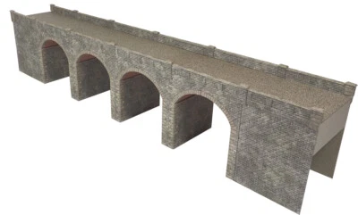 Metcalfe PO241 OO Gauge Stone Double Track Viaduct Card Kit - Image 1 of 2