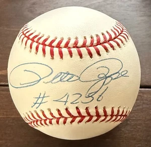 Pete Rose Signed 4256 Inscription Rawlings Official Major League Baseball ...PSA - Picture 1 of 2