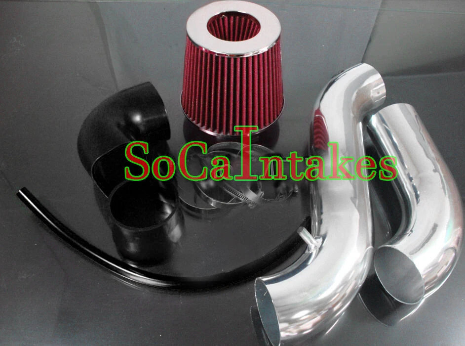 Kit y filtro de admisión de aire frío rojo negro de 2 piezas para Chrysler 300 Touring 05-10 3,5 L V6 Foto 1 de 1
