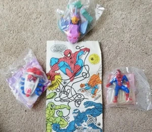 1995 McDonalds Happy Meal Toys Bag  &-4 NIP  Spider Man Marvel Comics,  - Picture 1 of 12