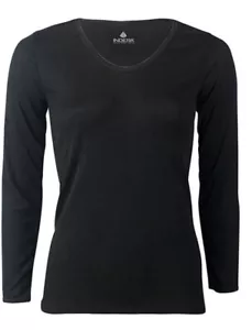 INDERA | HydroPur | Performance Thermal Top ~ Long Sleeve,Scoop Neck Rib Knit Sm - Picture 1 of 2