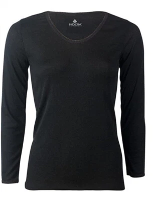 INDERA | HydroPur | Performance Thermal Top ~ Long Sleeve,Scoop Neck Rib Knit Sm - Image 1 of 2