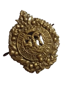 WW2 Argyll and Sutherland Highlanders Original Cap Badge Cast Brass Antique Genu - Picture 1 of 20