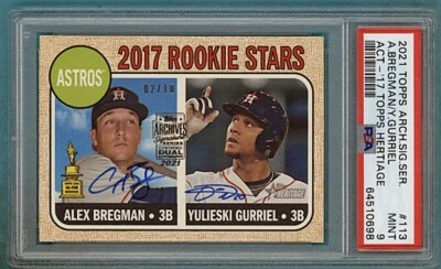 2021 Topps Archives Signature Series Bregman/Gurriel Auto /10 #113 PSA 9! POP 2! - Image 1 of 2