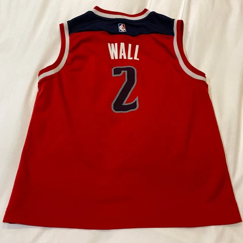 Youth NBA Washington Now Wizards John Wall Jersey M 10-12 Red Blue Retro Bullets Cover