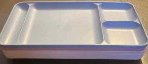 Vintage Tupperware Divided Meal Trays #1535 - Total Set of 5 - Blue/Cream/Pink - Picture 1 of 17