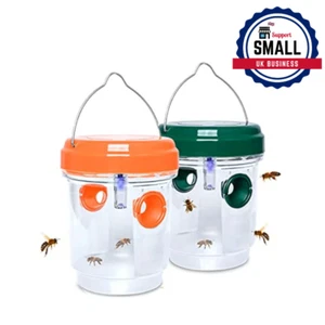 Solar Wasp Traps with UV LED Light Reusable Hanging Hornets Flying Insects Trap - Picture 1 of 11