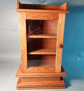 Vintage Oak Display Case w/ Secret Compartment Counter Top Crafted 17x10x5 - Picture 1 of 10
