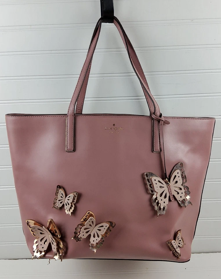 Kate Spade NY All The Buzz Metallic Butterfly Tote Shoulder Handbag Purse Rare - Image 1 of 4