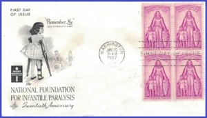 USA3 #1087 U/A ARTCRAFT FDC BL4 Polio - Bild 1 von 1