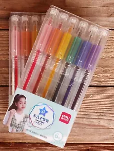 Gel Pens, 2 pack, 6 Colors. Rainbow Colors. BRAND NEW 0.5MM - Picture 1 of 4