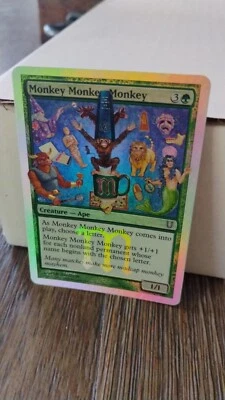 MONKEY MONKEY MONKEY Magic Gathering MTG 2004 Foil Unhinged Trading Card 104/140 - Image 1 of 2