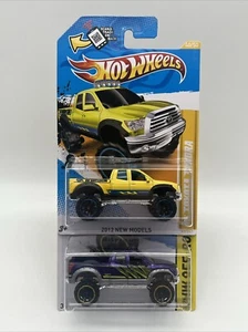 Hot Wheels 2012 New Models ‘10 Toyota Tundra Lot Of 2 RARE Yellow & Purple 1:64 - Picture 1 of 11