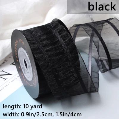 10 Yard Mesh Sheer Webbing Ribbon Frill Ruffle Tape Dress Skirt Hem Wrapping - Image 1 of 4