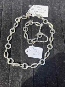 Tiffany and Co. Matching Sterling Silver Set Necklace Bracelet Elegant Signed - Picture 1 of 10