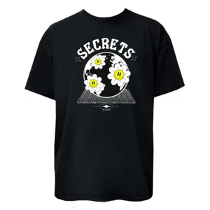 Secrets Smiley Daisy Earth Tee – Future World Graphic Streetwear T-Shirt Unisex - Picture 1 of 4